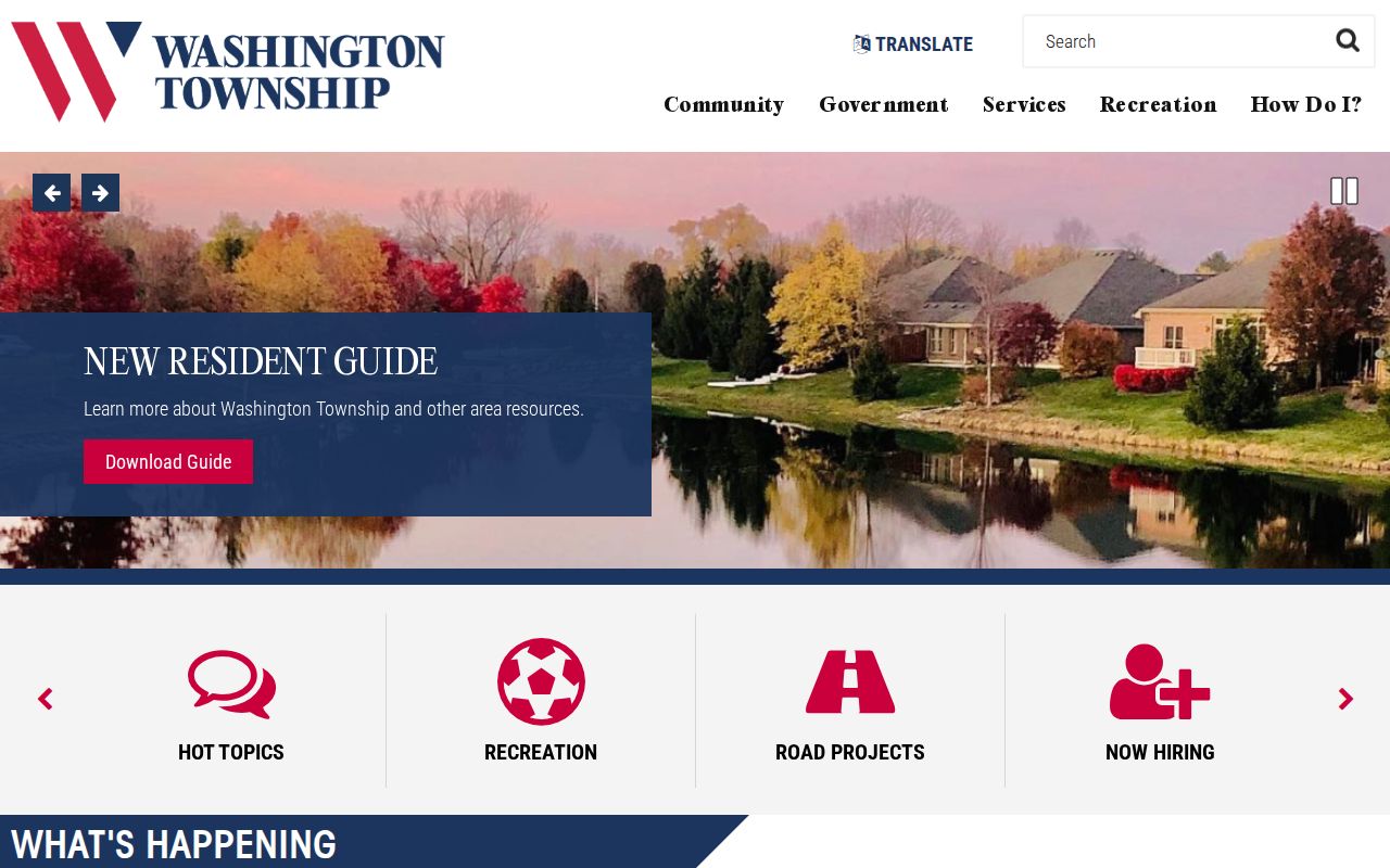 Washington Township residents directory official township service hub