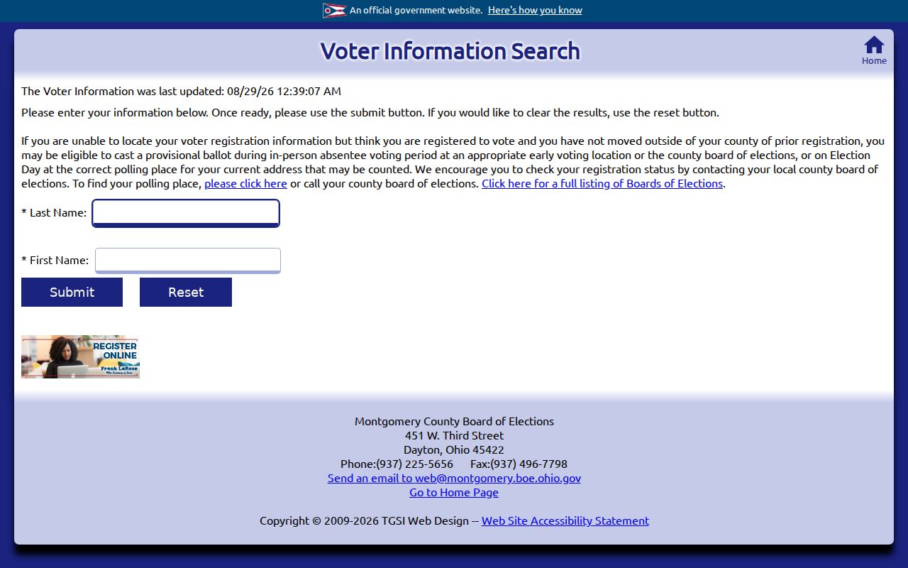 Washington Township residents directory Montgomery County voter lookup