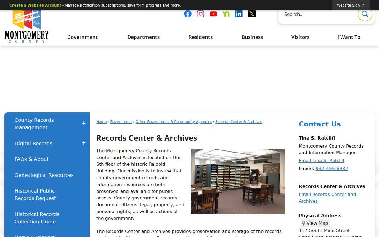 Washington Township previous residents research at the Montgomery County Records Center